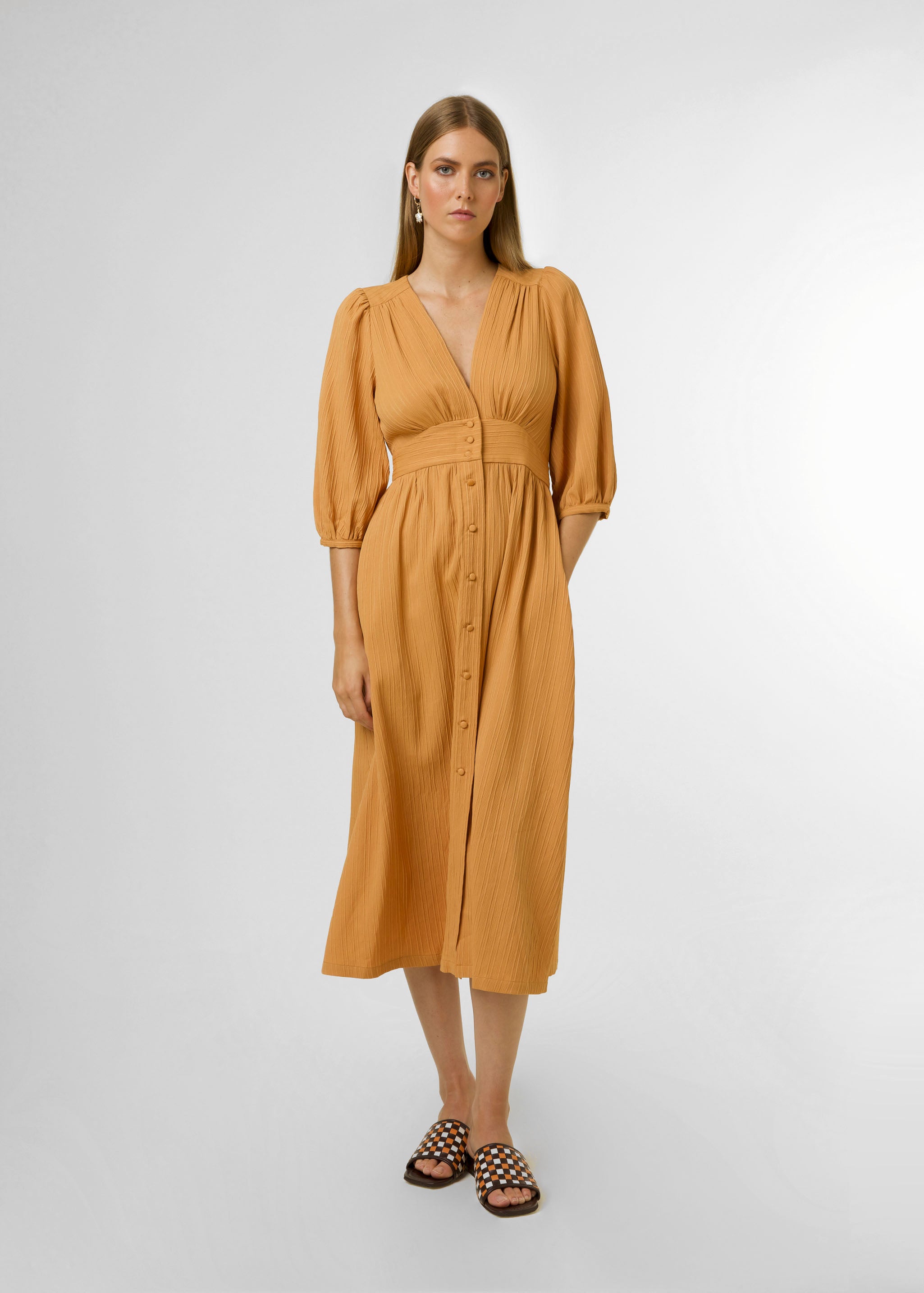 Midi dress ALIYA Ochre