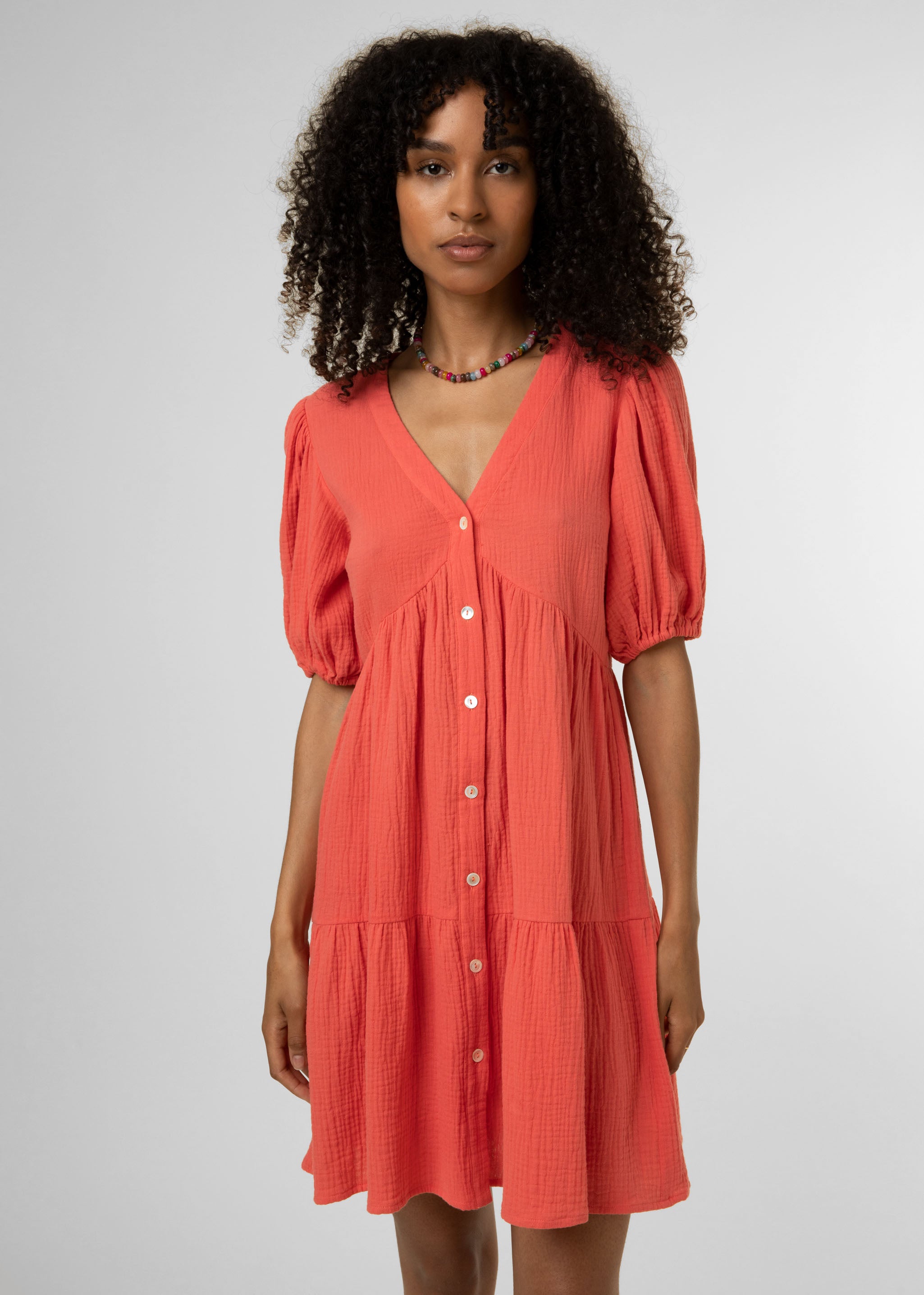 CINDY short coral dress