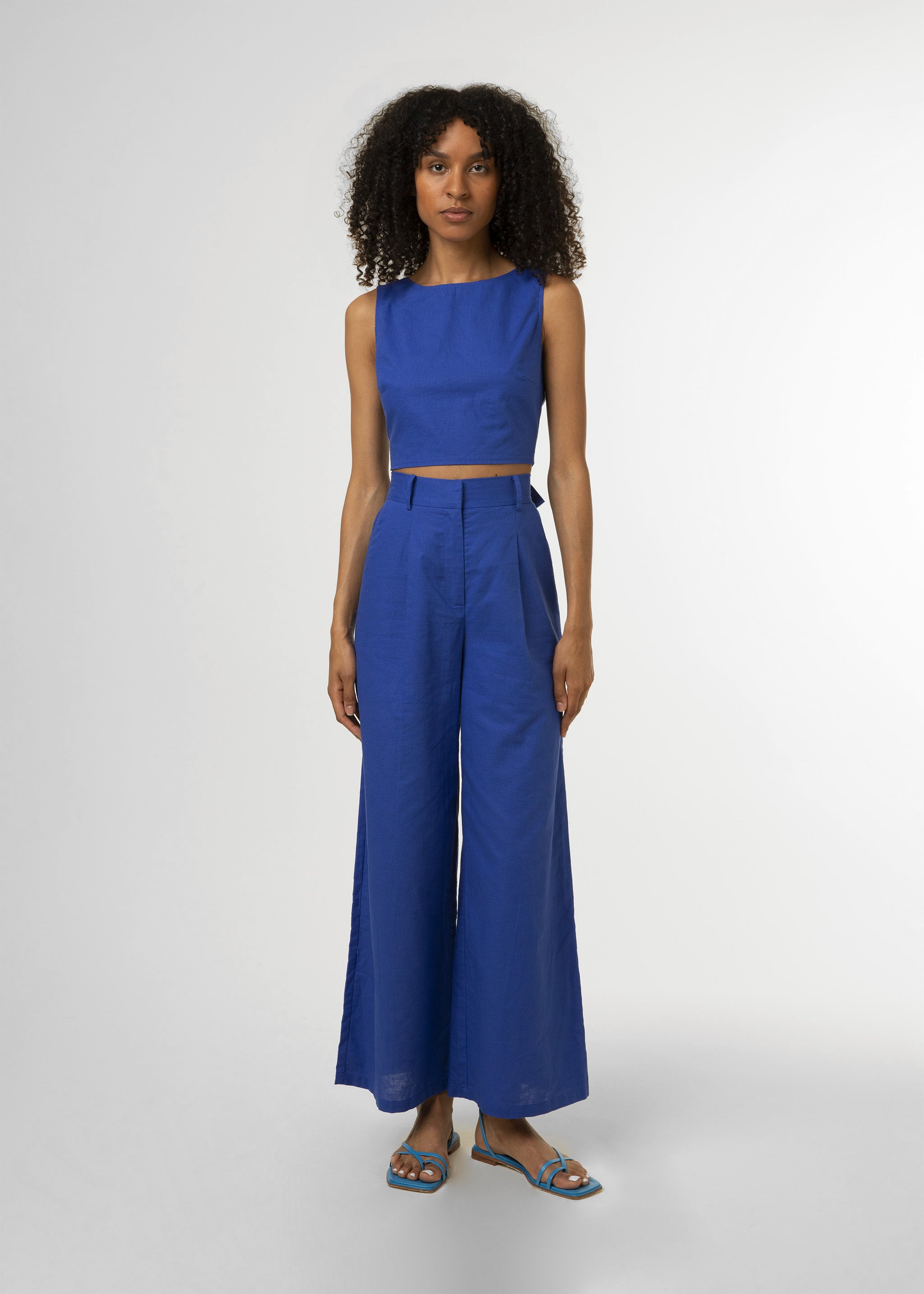 PAVERDY electric blue wide pants