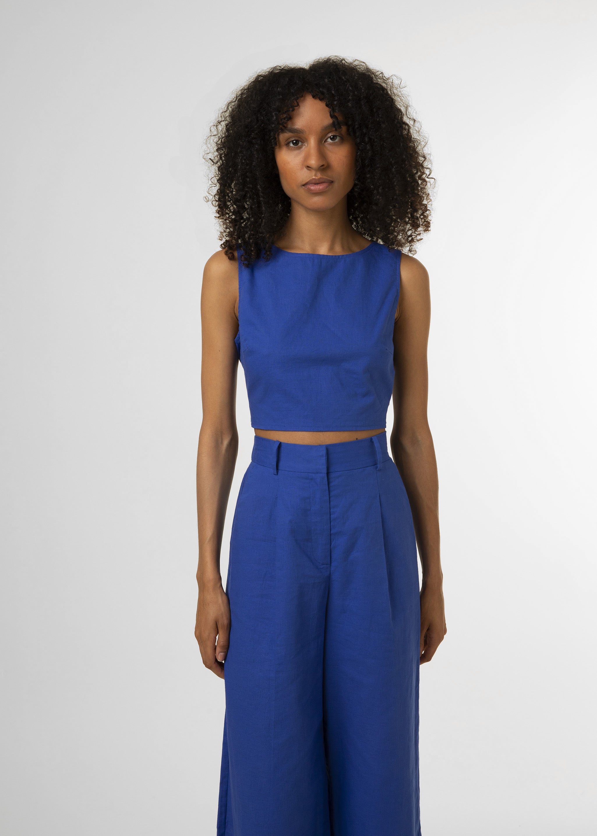 PAVERDY electric blue wide pants