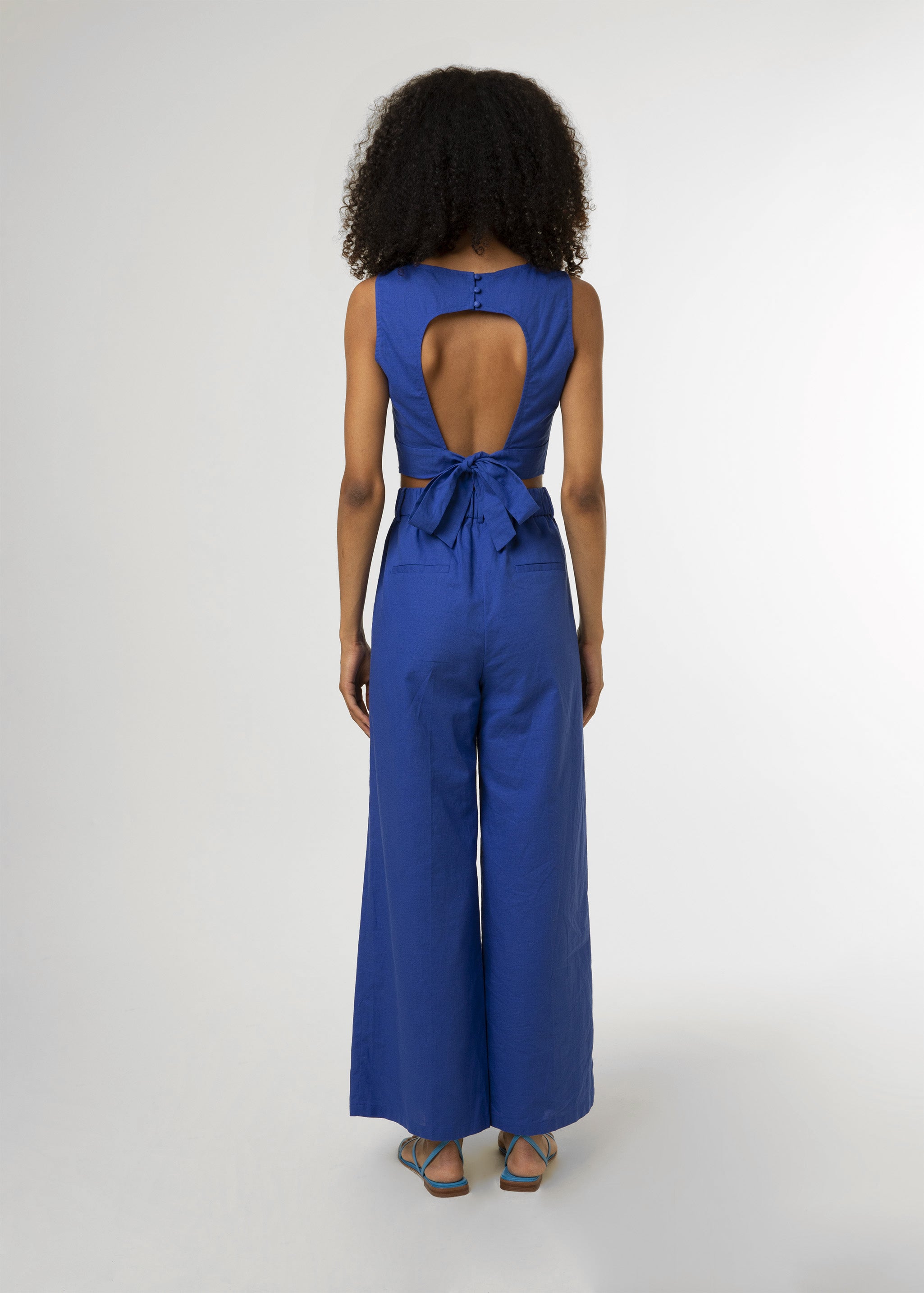 PAVERDY electric blue wide pants