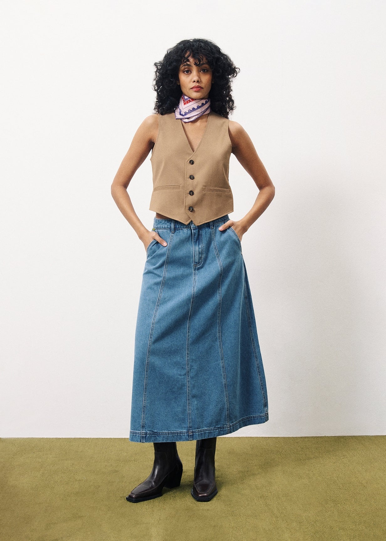 ERMELINE Blue Skirt