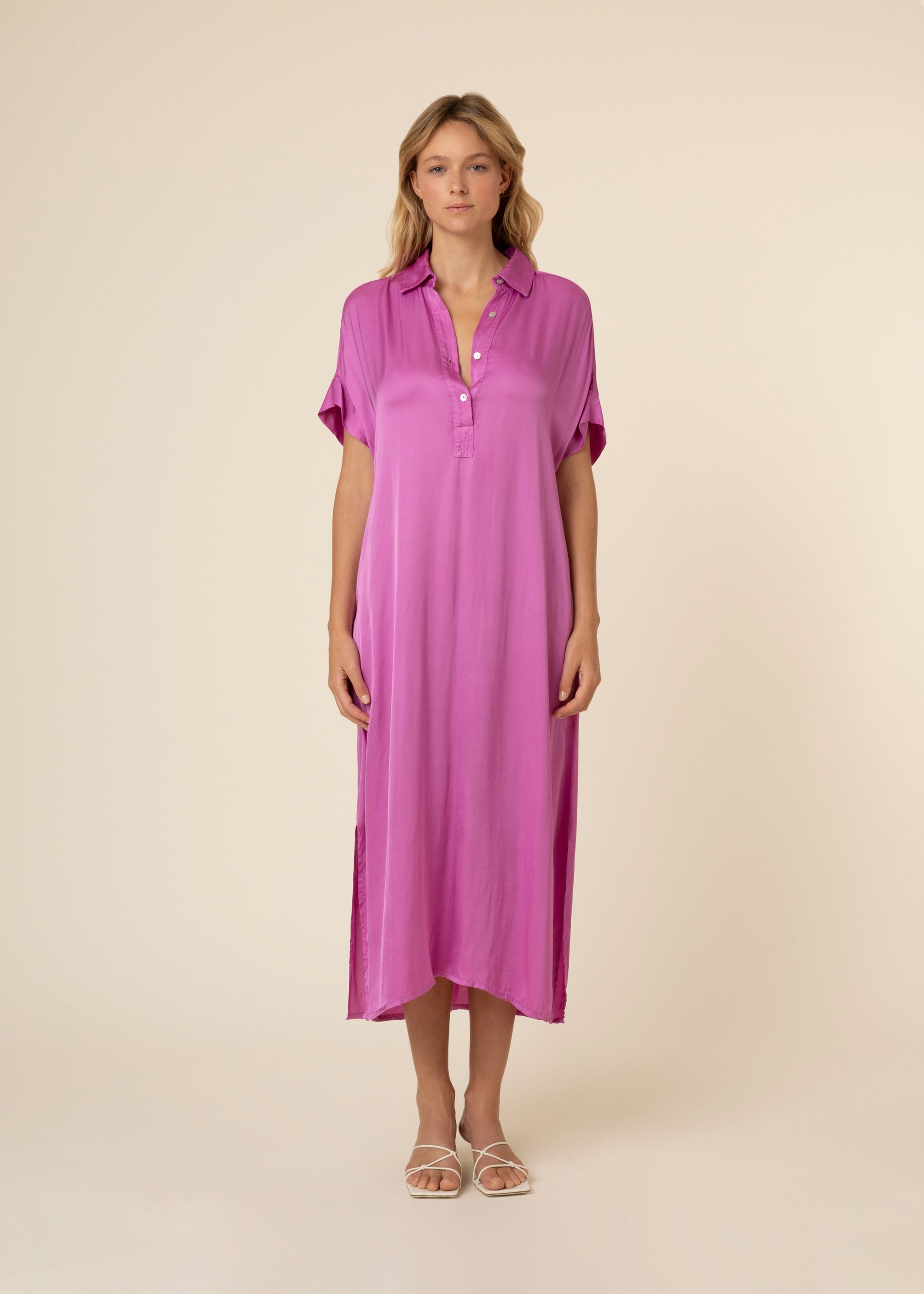 GALIENA purple viscose dress