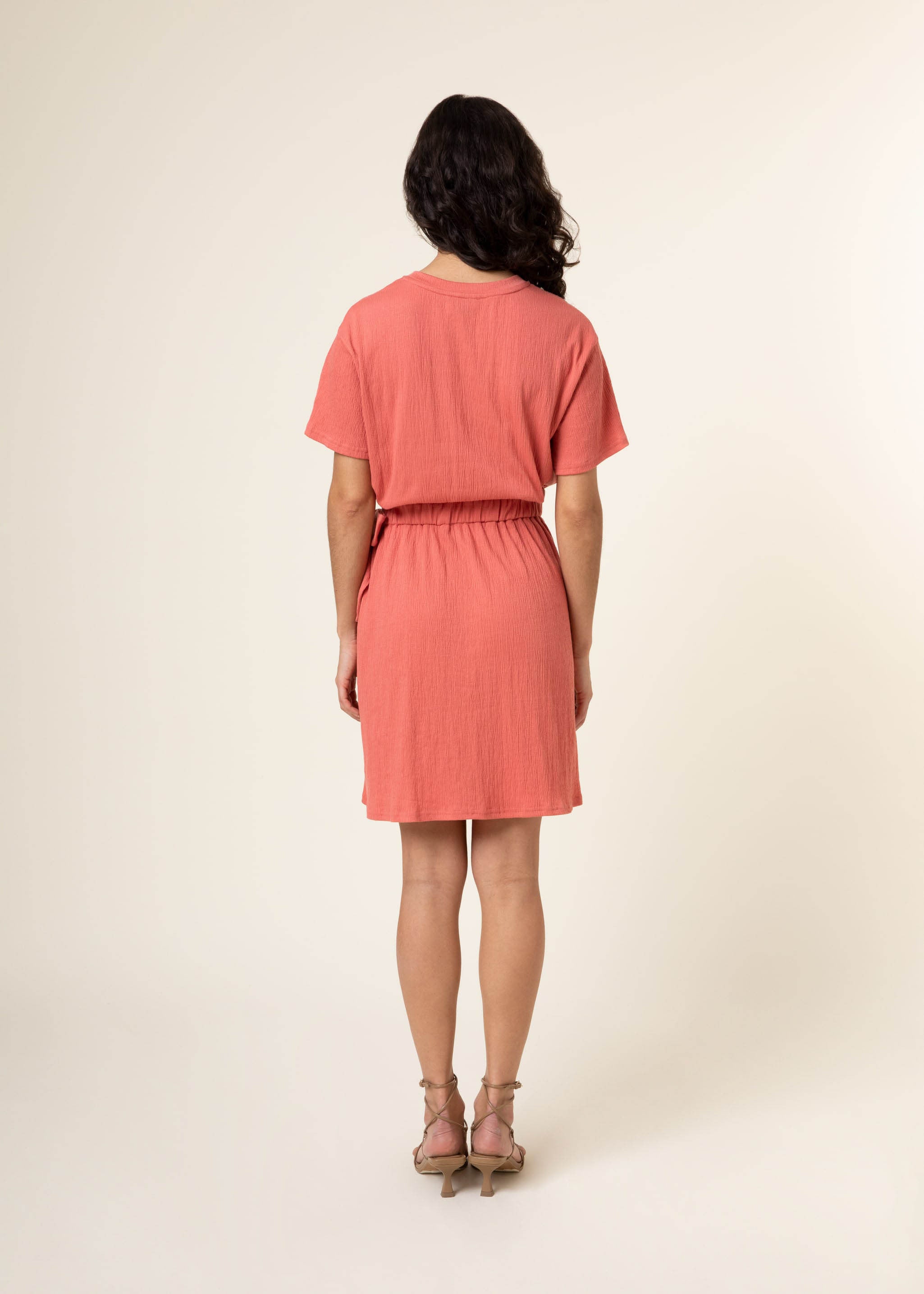 LOUISA coral cotton dress