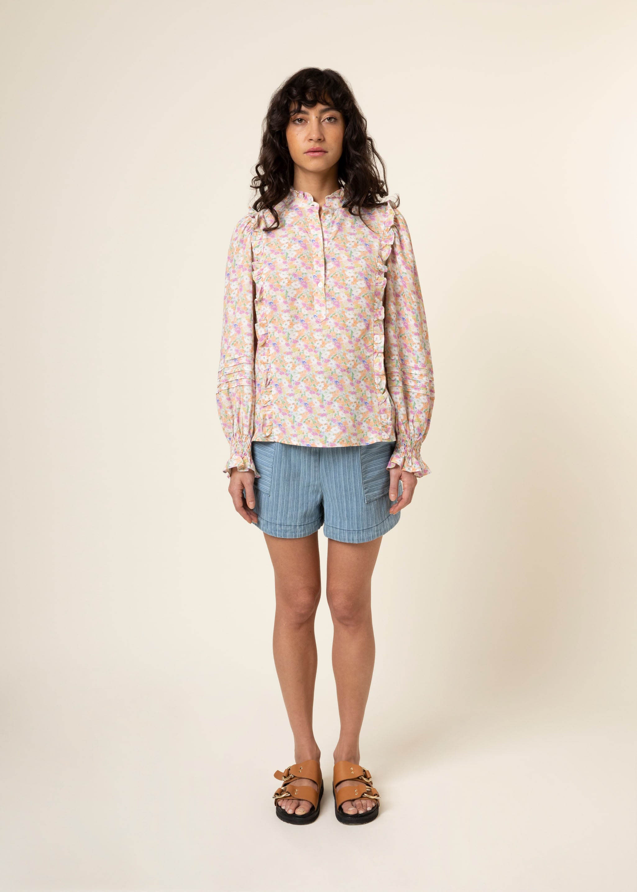 FAINA floral-print viscose shirt