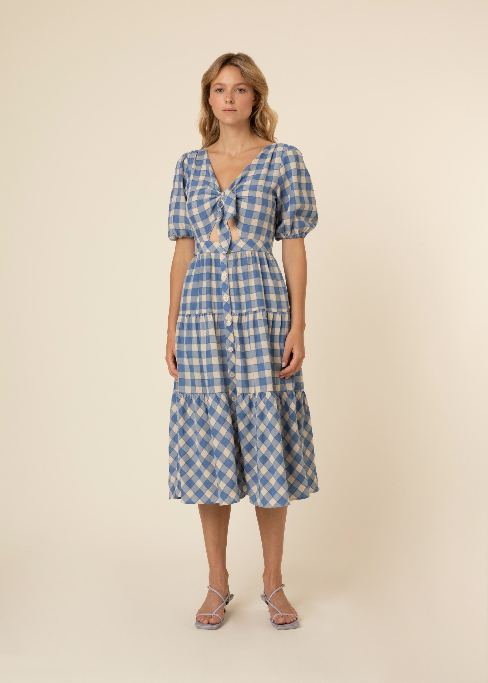 VICTOIRE check print dress