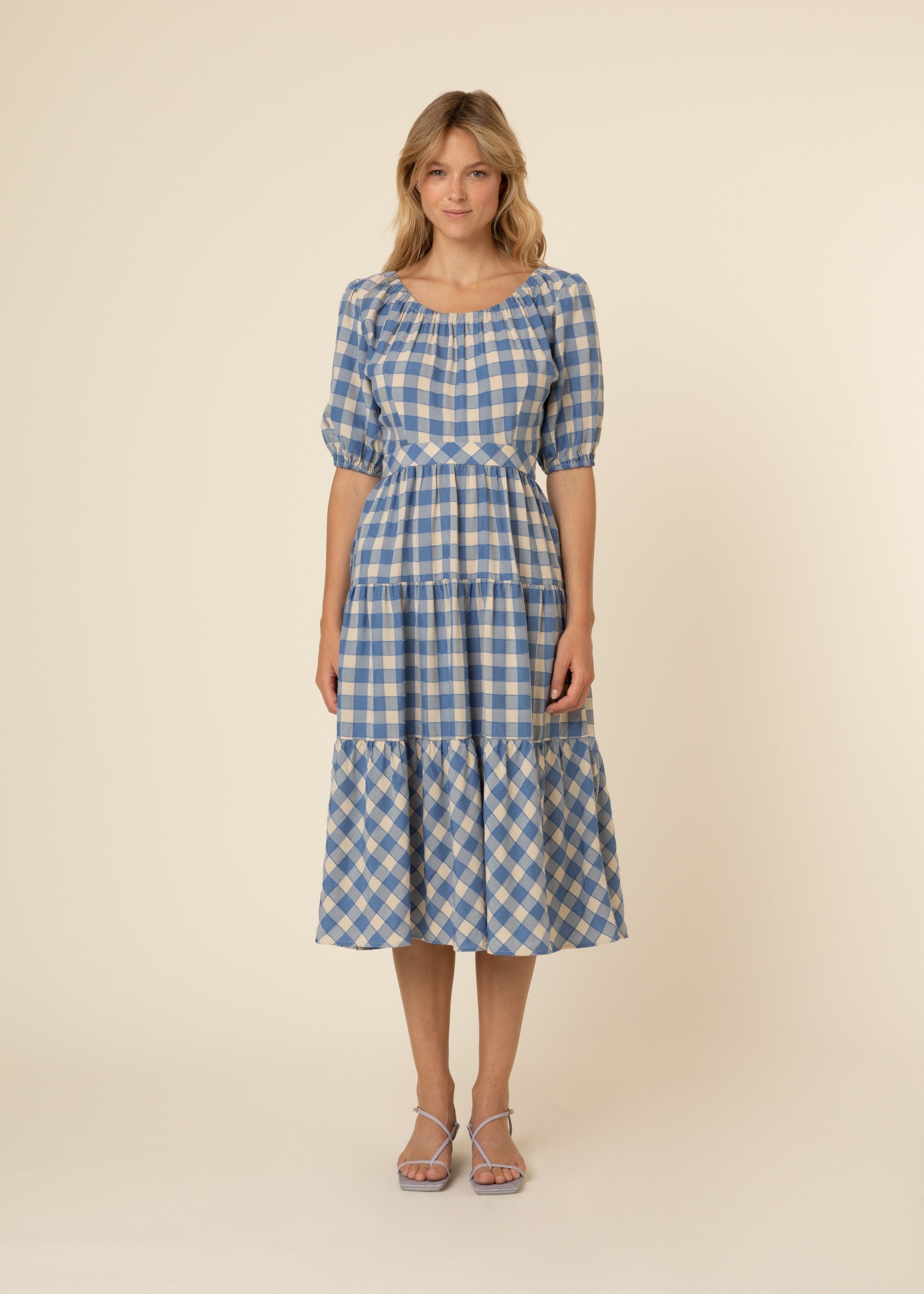 VICTOIRE check print dress