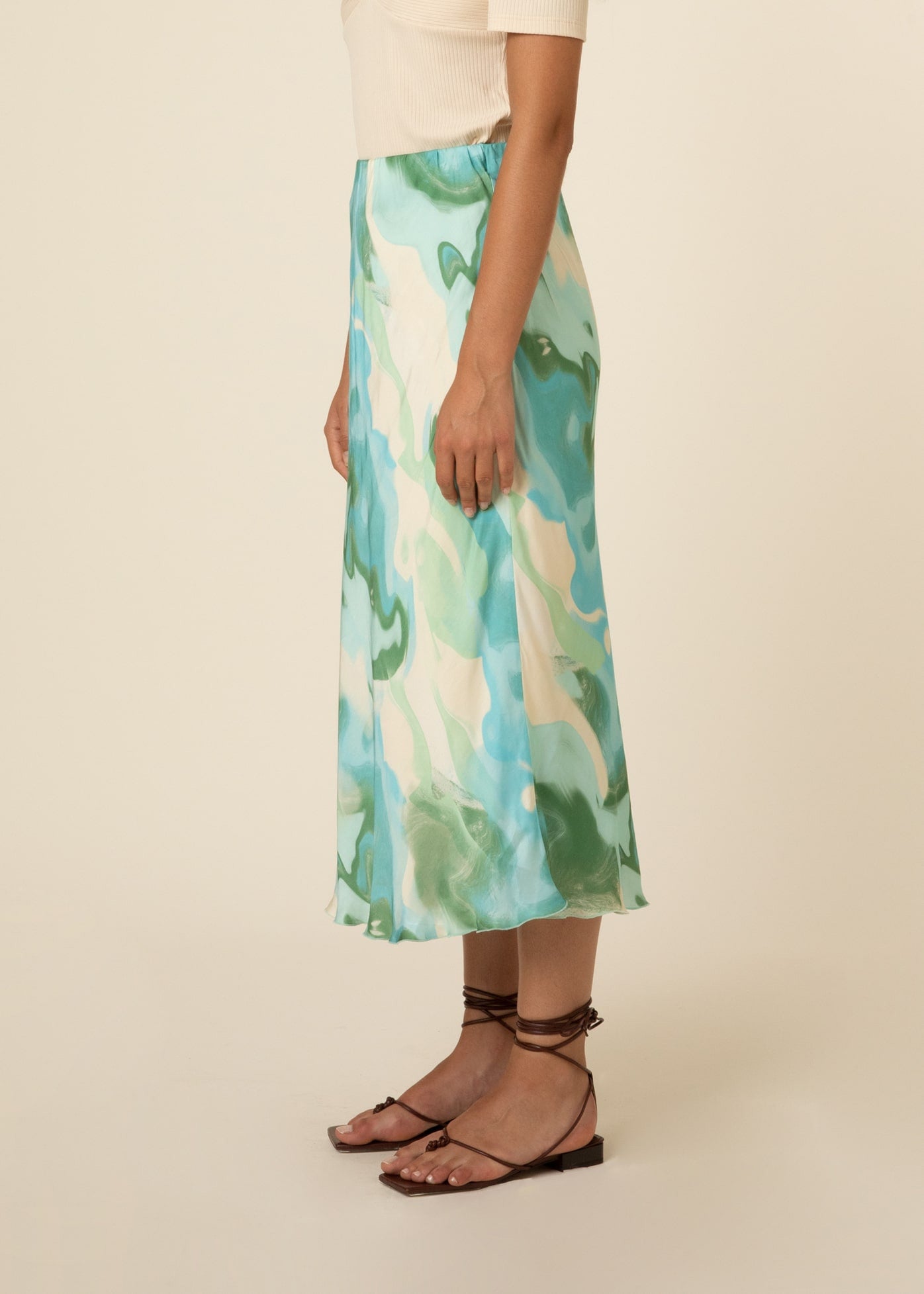 EDELYNE viscose skirt with Alga print