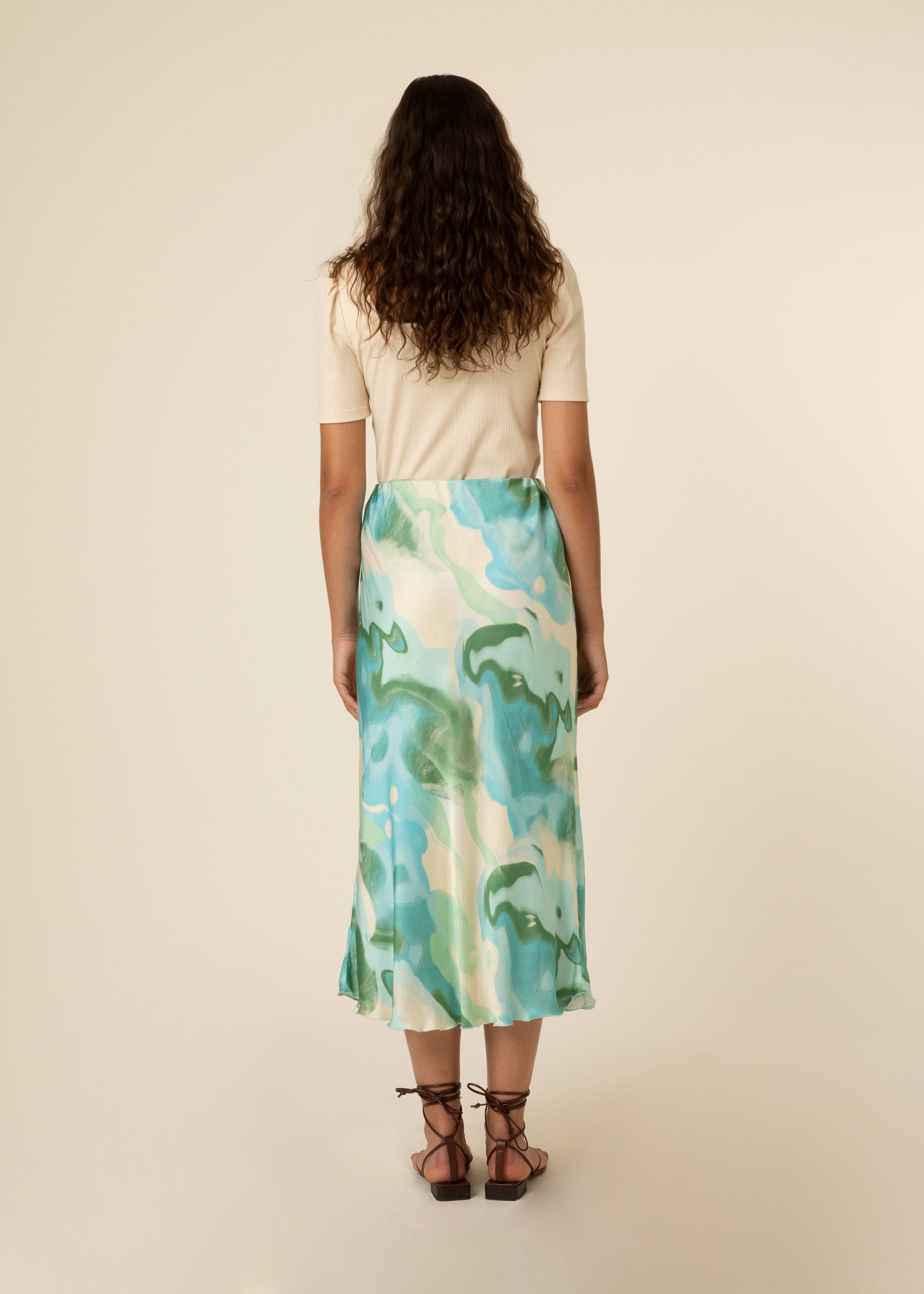 EDELYNE viscose skirt with Alga print