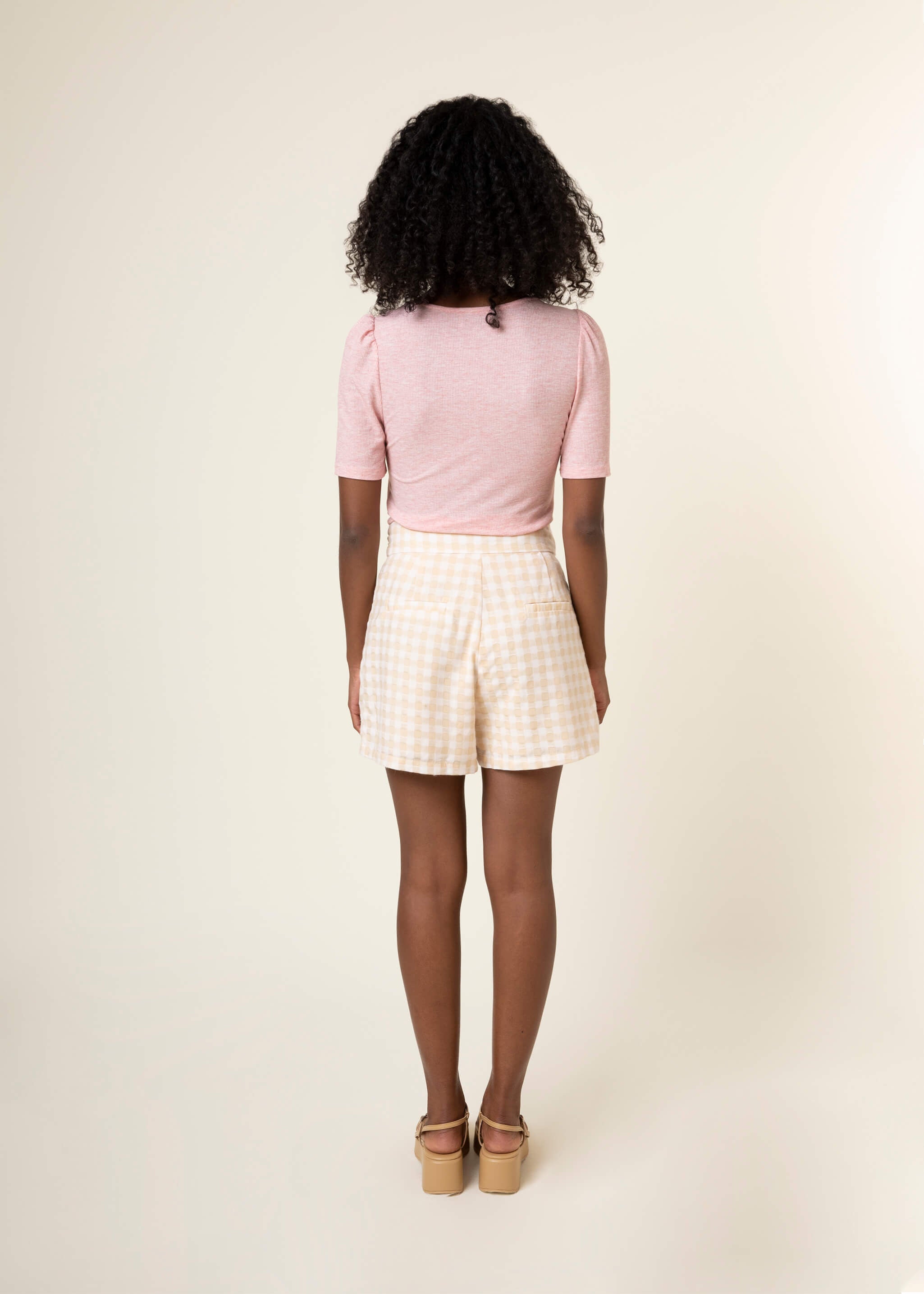 RACKY pink ribbed jersey top