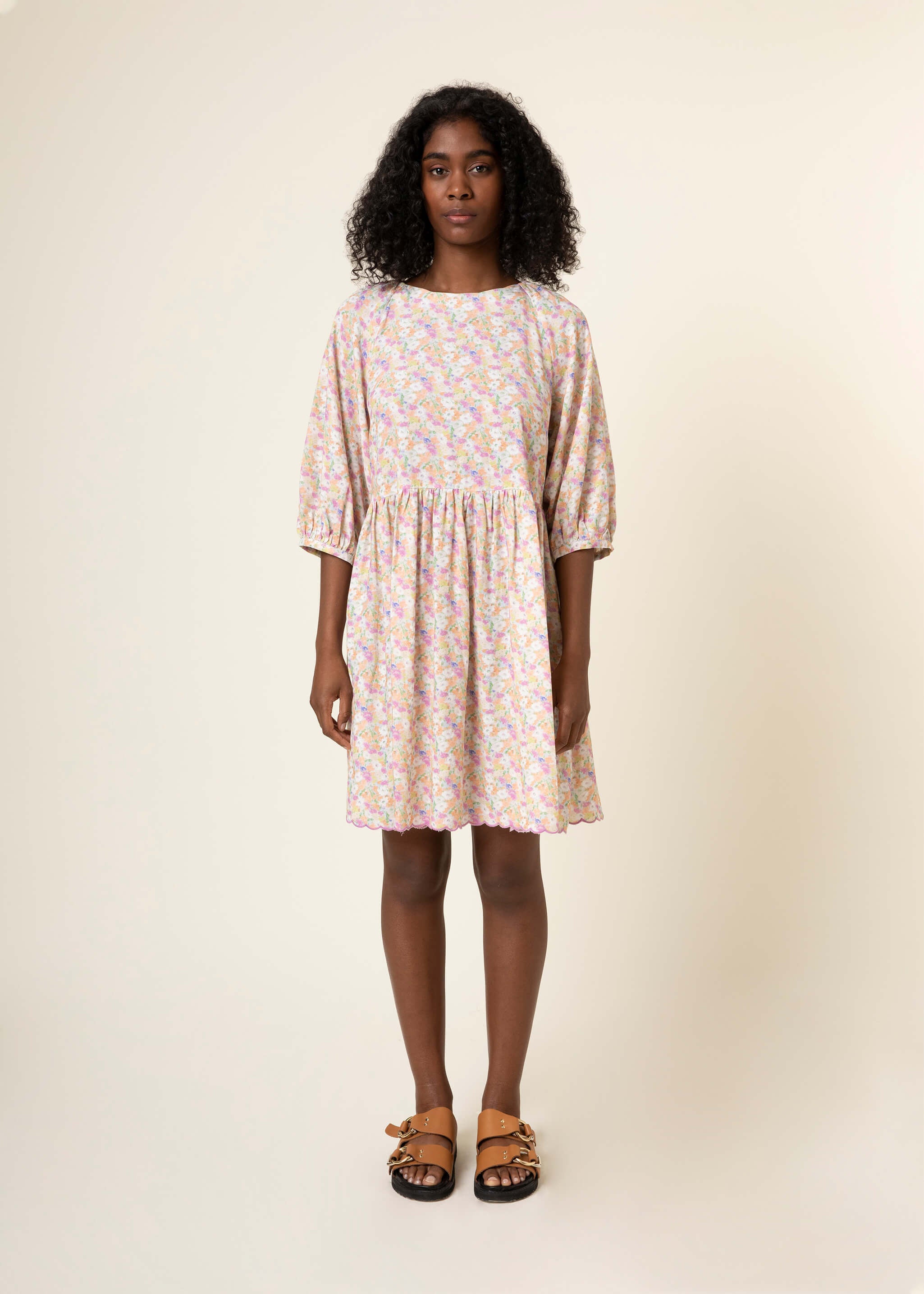 RANIA viscose dress with floral print