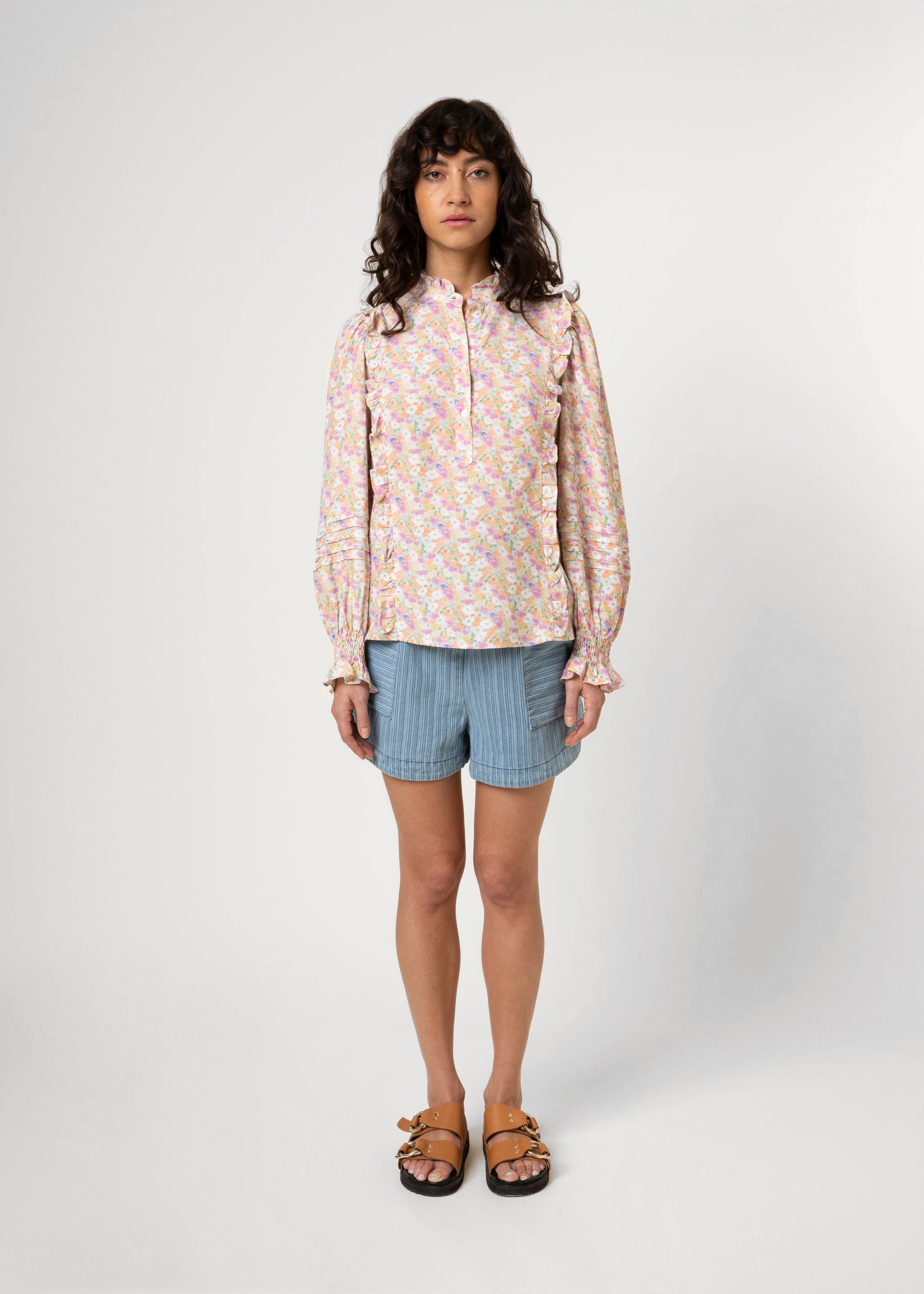 FAINA floral-print viscose shirt