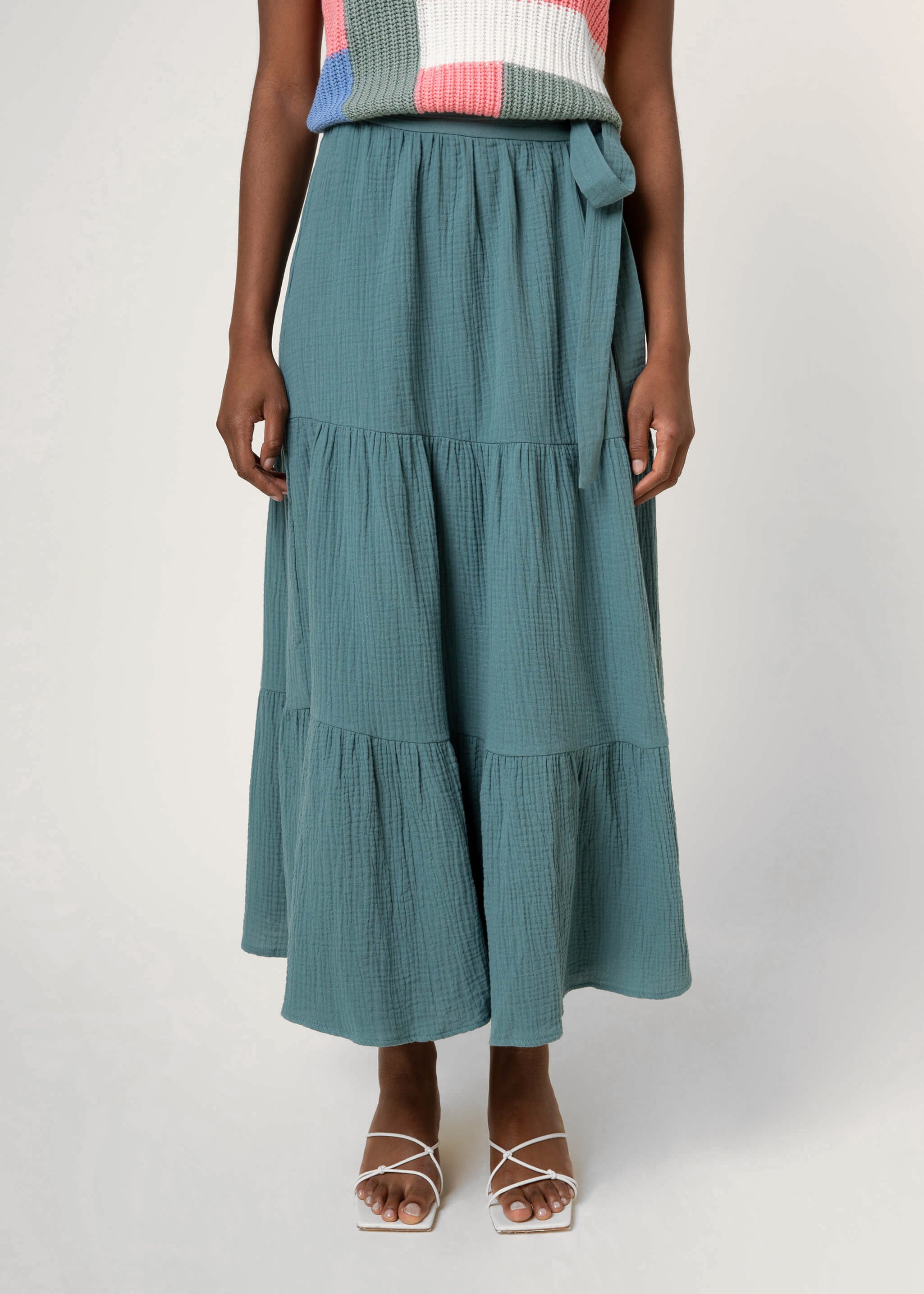 SERGINE Cotton wrap skirt